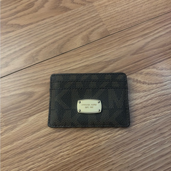 Michael Kors Accessories - Michael Kors Dark Brown Card & Key Slot Holder with Gold Plate